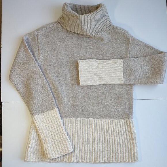 Derek Lam Wool Blend Sweater High Neck Pullover Beige Cream Size Small Apres Ski - Picture 10 of 13